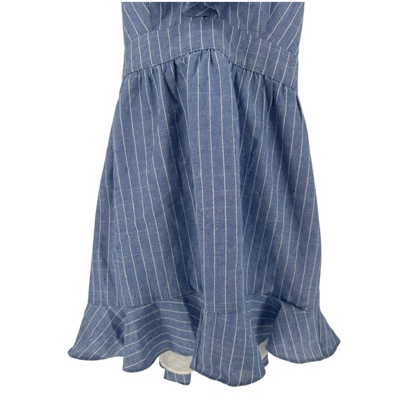 Superdown Livia Blue White Striped Ruffle Mini Dress Strappy Back size M NWT - Picture 5 of 12